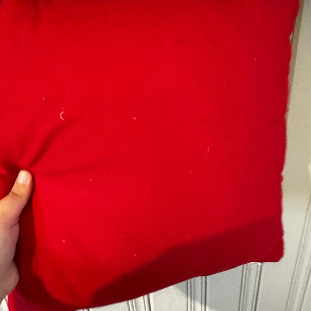 Valentine's Day Red Embroidered Holiday Pillow - Festive Home Accent